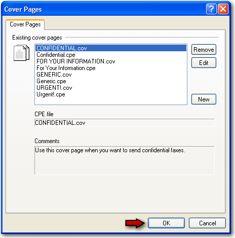 fax relayfax tools coverpage menu window