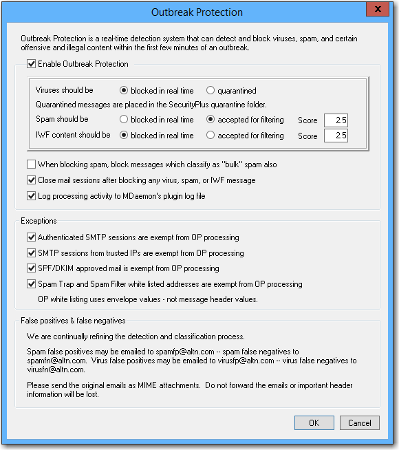 mdaemon email server antivirus outbreak protection recommended settings