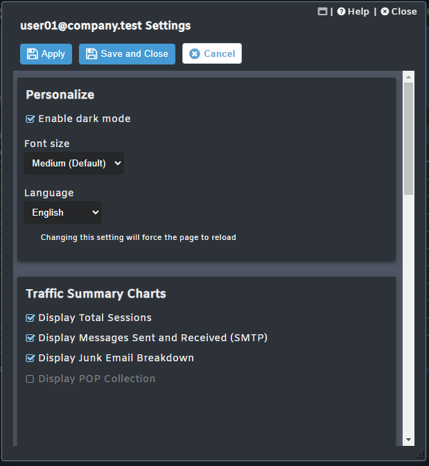 How to enable dark mode for Webmail's Pro theme and/or Remote ...