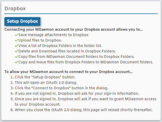 How do I enable and setup Dropbox integration and utilize Dropbox ...