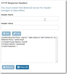 What are the recommended HTTP Response Headers?