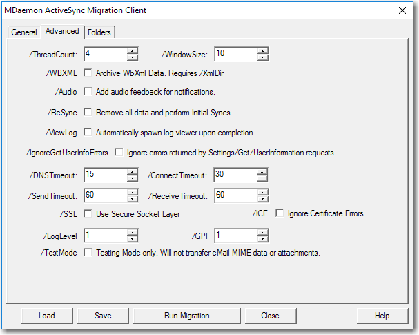 activesync migration mdaemon client tool advanced settings