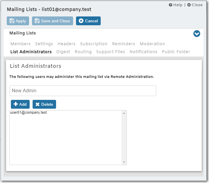 How to promote a MDaemon account to a list administrator to manage a